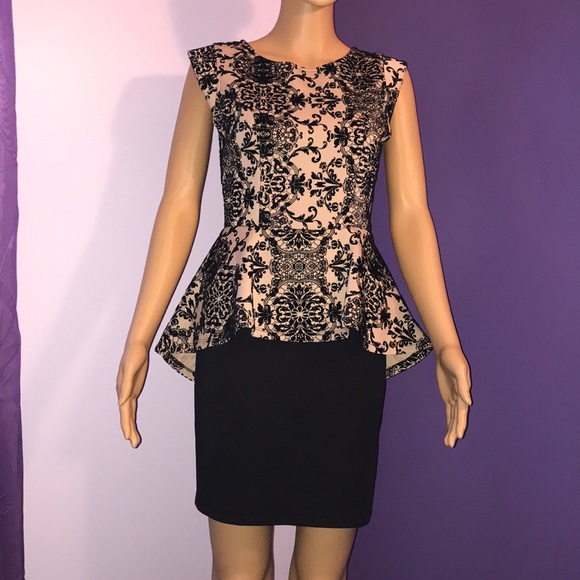 Iris Basic Dresses & Skirts - ❌SOLD❌🆕Iris Basic Peplum Dress Black/Tan